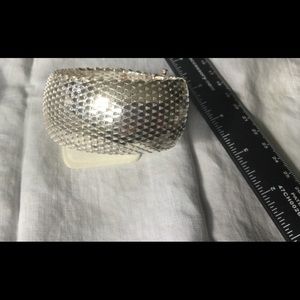 Stunning wide Sterling soft bangle bracelet - weighs 48.8grams!